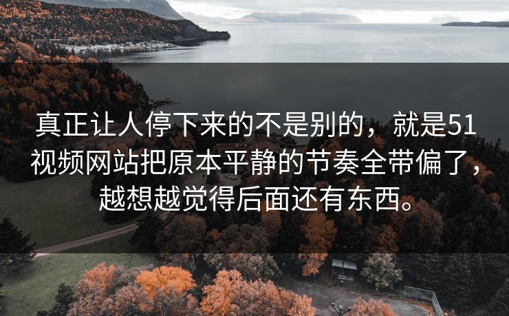 真正让人停下来的不是别的，就是51视频网站把原本平静的节奏全带偏了，越想越觉得后面还有东西。
