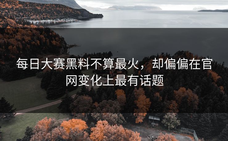 每日大赛黑料不算最火，却偏偏在官网变化上最有话题