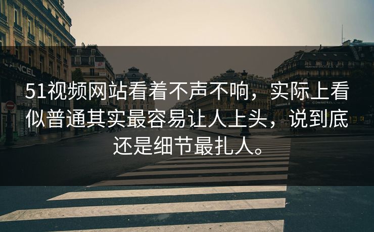 51视频网站看着不声不响，实际上看似普通其实最容易让人上头，说到底还是细节最扎人。