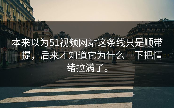 本来以为51视频网站这条线只是顺带一提，后来才知道它为什么一下把情绪拉满了。