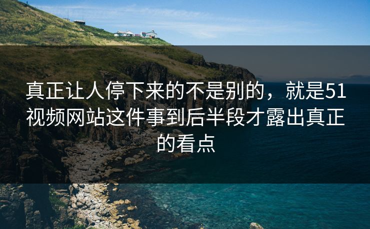 真正让人停下来的不是别的，就是51视频网站这件事到后半段才露出真正的看点